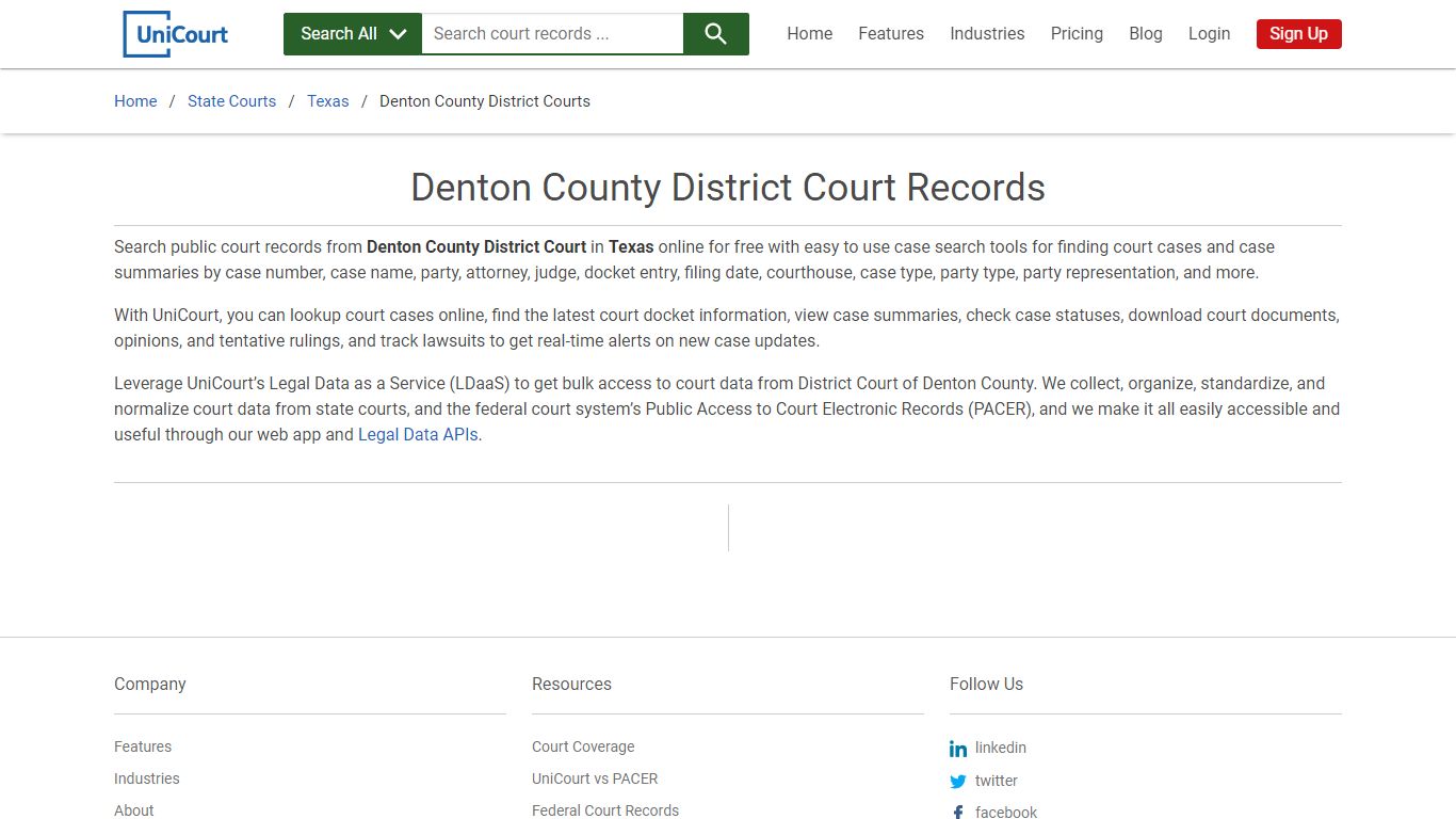 Denton County District Court Records | Texas | UniCourt